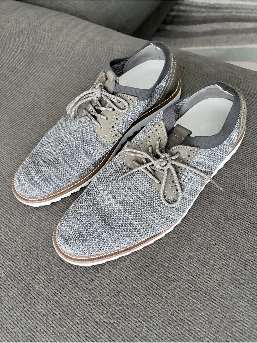 Dockers Light Gray Knit Derby with White Sole